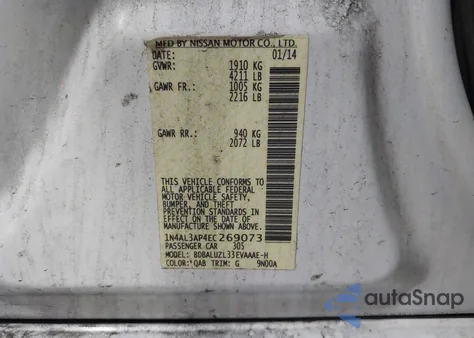 2014 Nissan Altima 2.5 Sv from USA, damaged, VIN 1N4AL3AP4EC269073
